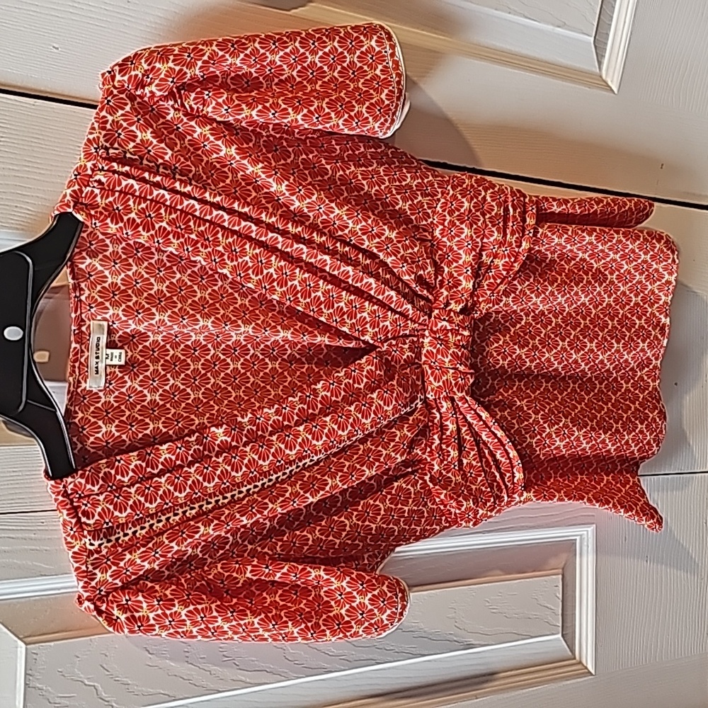 Red floral blouse, size M